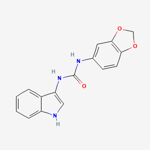 molecular formula C16H13N3O3 B2752011 1-(苯并[d][1,3]二噁英-5-基)-3-(1H-吲哚-3-基)脲 CAS No. 899990-09-1