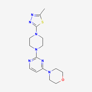 molecular formula C15H21N7OS B2752018 4-[2-[4-(5-Methyl-1,3,4-thiadiazol-2-yl)piperazin-1-yl]pyrimidin-4-yl]morpholine CAS No. 2415511-34-9