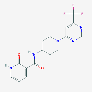 molecular formula C16H16F3N5O2 B2752020 2-hydroxy-N-(1-(6-(trifluoromethyl)pyrimidin-4-yl)piperidin-4-yl)nicotinamide CAS No. 2034348-55-3