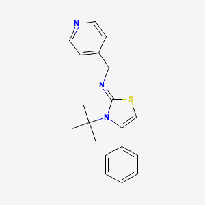 molecular formula C19H21N3S B2752032 N-[3-(tert-butyl)-4-phenyl-1,3-thiazol-2(3H)-yliden](4-pyridinyl)methanamine CAS No. 866009-91-8