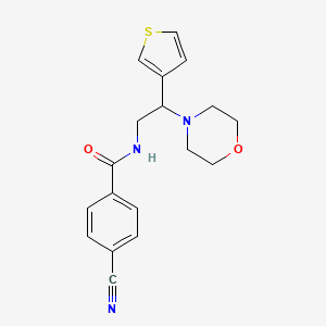 molecular formula C18H19N3O2S B2752050 4-cyano-N-(2-morpholino-2-(thiophen-3-yl)ethyl)benzamide CAS No. 946272-48-6