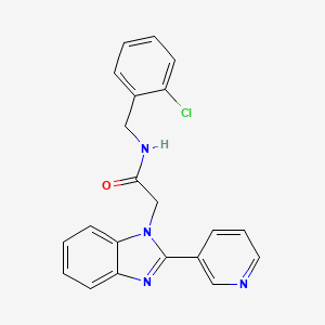 molecular formula C21H17ClN4O B2752056 N-(2-氯苄基)-2-(2-(吡啶-3-基)-1H-苯并[d]咪唑-1-基)乙酰胺 CAS No. 1105210-43-2
