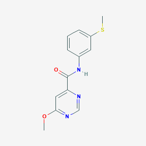 molecular formula C13H13N3O2S B2752057 6-甲氧基-N-(3-(甲硫基)苯基)嘧啶-4-甲酰胺 CAS No. 2034248-39-8