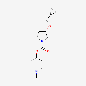 molecular formula C15H26N2O3 B2752058 1-Methylpiperidin-4-yl 3-(cyclopropylmethoxy)pyrrolidine-1-carboxylate CAS No. 2034539-11-0