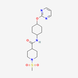 molecular formula C17H26N4O4S B2752061 1-(methylsulfonyl)-N-((1r,4r)-4-(pyrimidin-2-yloxy)cyclohexyl)piperidine-4-carboxamide CAS No. 2034278-00-5