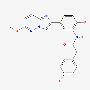 molecular formula C21H16F2N4O2 B2752065 N-(2-fluoro-5-(6-methoxyimidazo[1,2-b]pyridazin-2-yl)phenyl)-2-(4-fluorophenyl)acetamide CAS No. 955618-80-1