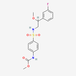 molecular formula C17H19FN2O5S B2752076 甲基 (4-(N-(2-(3-氟苯基)-2-甲氧基乙基)磺酰基)苯基)氨基甲酸酯 CAS No. 1798038-12-6