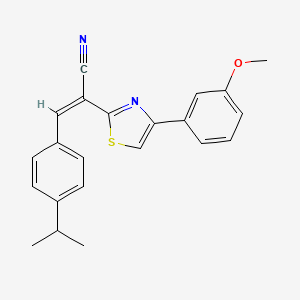 molecular formula C22H20N2OS B2752082 (Z)-3-(4-isopropylphenyl)-2-(4-(3-methoxyphenyl)thiazol-2-yl)acrylonitrile CAS No. 476672-36-3