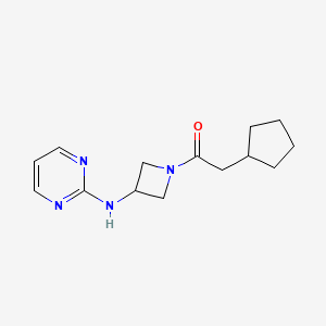 molecular formula C14H20N4O B2752085 2-Cyclopentyl-1-(3-(pyrimidin-2-ylamino)azetidin-1-yl)ethanone CAS No. 2034420-03-4