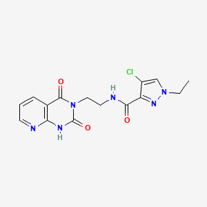 molecular formula C15H15ClN6O3 B2752086 4-氯-N-(2-(2,4-二氢吡啶并[2,3-d]嘧啶-3(4H)-基)乙基)-1-乙基-1H-吡唑-3-甲酰胺 CAS No. 2034270-36-3