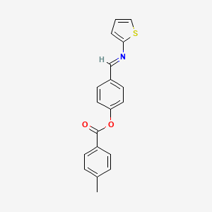 molecular formula C19H15NO2S B2752095 4-[(1E)-[(噻吩-2-基)亚亚甲基]苯基]苯甲酸酯 CAS No. 331460-63-0