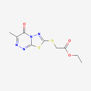 molecular formula C9H10N4O3S2 B2752098 乙酸-2-[(3-甲基-4-氧代-[1,3,4]噻二唑并[2,3-c][1,2,4]三嗪-7-基)硫代基]乙酸酯 CAS No. 869074-84-0