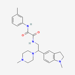 molecular formula C25H33N5O2 B2752102 N1-(2-(1-甲基吲哚-5-基)-2-(4-甲基哌嗪-1-基)乙基)-N2-(间甲苯基)草酰胺 CAS No. 922557-51-5
