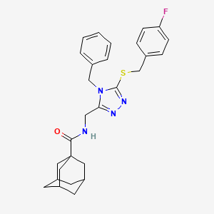 molecular formula C28H31FN4OS B2752106 N-[[4-苄基-5-[(4-氟苯基)甲基硫代基]-1,2,4-三唑-3-基]甲基]金刚烷-1-甲酰胺 CAS No. 477303-65-4