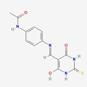 molecular formula C13H12N4O3S B2752111 N-(4-(((4,6-二氧代-2-硫代嘧啶-5(2H)-基亚甲基)氨基)苯基)乙酰胺 CAS No. 349486-63-1