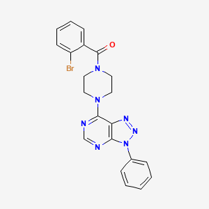 molecular formula C21H18BrN7O B2752112 (2-溴苯基)(4-(3-苯基-3H-[1,2,3]三唑并[4,5-d]嘧啶-7-基)哌嗪-1-基)甲酮 CAS No. 920405-48-7