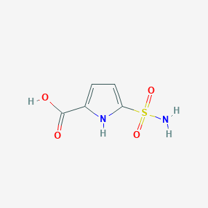 molecular formula C5H6N2O4S B2752113 5-磺酰胺基-1H-吡咯-2-甲酸 CAS No. 1503152-57-5