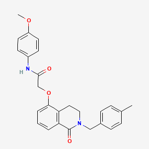 molecular formula C26H26N2O4 B2752114 N-(4-methoxyphenyl)-2-[[2-[(4-methylphenyl)methyl]-1-oxo-3,4-dihydroisoquinolin-5-yl]oxy]acetamide CAS No. 850906-28-4