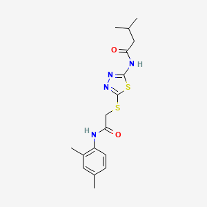molecular formula C17H22N4O2S2 B2752127 N-(5-((2-((2,4-dimethylphenyl)amino)-2-oxoethyl)thio)-1,3,4-thiadiazol-2-yl)-3-methylbutanamide CAS No. 392295-50-0