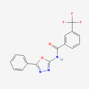 molecular formula C16H10F3N3O2 B2752129 N-(5-phenyl-1,3,4-oxadiazol-2-yl)-3-(trifluoromethyl)benzamide CAS No. 865287-39-4