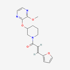 molecular formula C17H19N3O4 B2752131 (E)-3-(furan-2-yl)-1-(3-((3-methoxypyrazin-2-yl)oxy)piperidin-1-yl)prop-2-en-1-one CAS No. 2034889-47-7