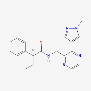 molecular formula C19H21N5O B2752133 N-((3-(1-methyl-1H-pyrazol-4-yl)pyrazin-2-yl)methyl)-2-phenylbutanamide CAS No. 2034465-24-0