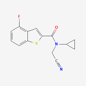molecular formula C14H11FN2OS B2752134 N-(cyanomethyl)-N-cyclopropyl-4-fluoro-1-benzothiophene-2-carboxamide CAS No. 1252203-11-4