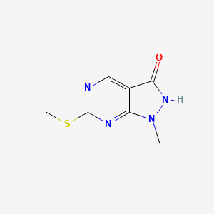 molecular formula C7H8N4OS B2752141 1-Methyl-6-methylsulfanyl-1H-pyrazolo[3,4-d]pyrimidin-3-ol CAS No. 89853-01-0