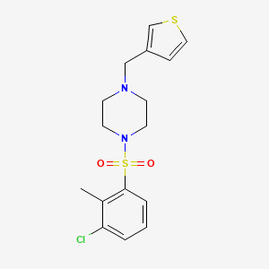 molecular formula C16H19ClN2O2S2 B2752143 1-((3-Chloro-2-methylphenyl)sulfonyl)-4-(thiophen-3-ylmethyl)piperazine CAS No. 1226448-58-3