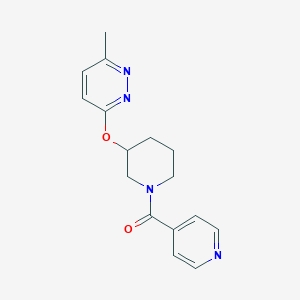 molecular formula C16H18N4O2 B2752144 (3-((6-甲基吡啶-3-基)氧基)哌啶-1-基)(吡啶-4-基)甲酮 CAS No. 2034577-43-8