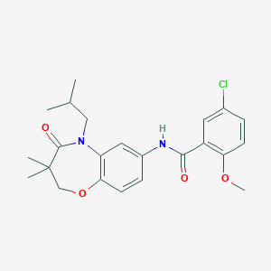 molecular formula C23H27ClN2O4 B2752145 5-chloro-N-(5-isobutyl-3,3-dimethyl-4-oxo-2,3,4,5-tetrahydrobenzo[b][1,4]oxazepin-7-yl)-2-methoxybenzamide CAS No. 921522-55-6