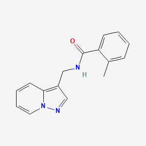 molecular formula C16H15N3O B2752147 2-methyl-N-(pyrazolo[1,5-a]pyridin-3-ylmethyl)benzamide CAS No. 1396874-93-3