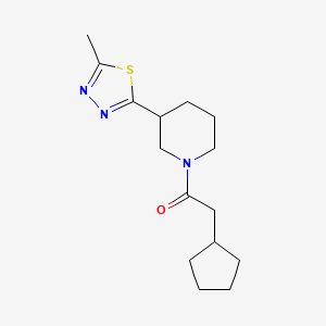 molecular formula C15H23N3OS B2752161 2-Cyclopentyl-1-(3-(5-methyl-1,3,4-thiadiazol-2-yl)piperidin-1-yl)ethanone CAS No. 1172252-29-7