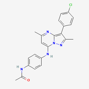 molecular formula C22H20ClN5O B2752162 N-(4-{[3-(4-chlorophenyl)-2,5-dimethylpyrazolo[1,5-a]pyrimidin-7-yl]amino}phenyl)acetamide CAS No. 850729-63-4