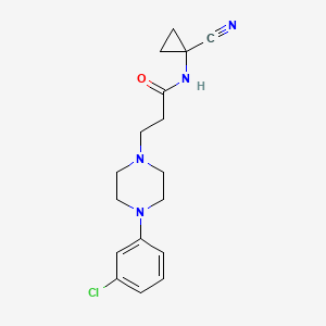 molecular formula C17H21ClN4O B2752168 3-[4-(3-Chlorophenyl)piperazin-1-yl]-N-(1-cyanocyclopropyl)propanamide CAS No. 2224351-04-4