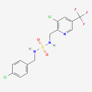 molecular formula C14H12Cl2F3N3O2S B2752171 N-(4-chlorobenzyl)-N'-{[3-chloro-5-(trifluoromethyl)pyridin-2-yl]methyl}sulfamide CAS No. 2058451-86-6