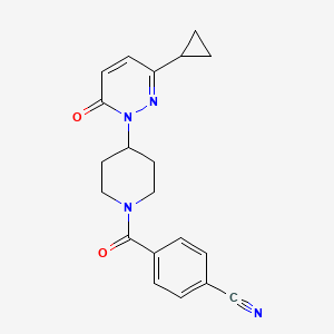 molecular formula C20H20N4O2 B2752173 4-[4-(3-Cyclopropyl-6-oxopyridazin-1-yl)piperidine-1-carbonyl]benzonitrile CAS No. 2310101-64-3