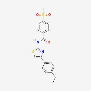 molecular formula C19H18N2O3S2 B2752195 N-(4-(4-ethylphenyl)thiazol-2-yl)-4-(methylsulfonyl)benzamide CAS No. 850084-87-6