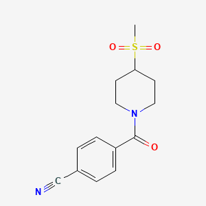 4-(4-(Methylsulfonyl)piperidine-1-carbonyl)benzonitrile