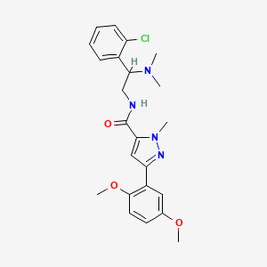 molecular formula C23H27ClN4O3 B2752204 N-(2-(2-氯苯基)-2-(二甲基氨基)乙基)-3-(2,5-二甲氧基苯基)-1-甲基-1H-嘧啶-5-甲酰胺 CAS No. 1396766-20-3