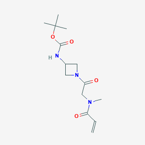 molecular formula C14H23N3O4 B2752205 Tert-butyl N-[1-[2-[methyl(prop-2-enoyl)amino]acetyl]azetidin-3-yl]carbamate CAS No. 2361746-15-6