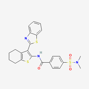 molecular formula C24H23N3O3S3 B2752206 N-[3-(1,3-benzothiazol-2-yl)-4,5,6,7-tetrahydro-1-benzothiophen-2-yl]-4-(dimethylsulfamoyl)benzamide CAS No. 392236-47-4