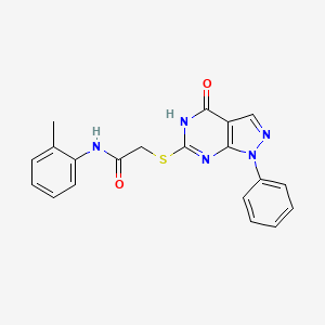 molecular formula C20H17N5O2S B2752208 2-((4-氧代-1-苯基-4,5-二氢-1H-吡唑并[3,4-d]嘧啶-6-基)硫代)-N-(邻甲苯基)乙酰胺 CAS No. 847773-16-4