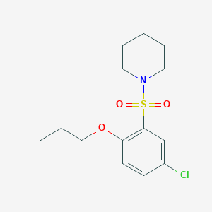 molecular formula C14H20ClNO3S B275221 1-(5-Chloro-2-propoxyphenyl)sulfonylpiperidine 