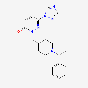 molecular formula C20H24N6O B2752219 2-{[1-(1-phenylethyl)piperidin-4-yl]methyl}-6-(1H-1,2,4-triazol-1-yl)-2,3-dihydropyridazin-3-one CAS No. 2189498-06-2