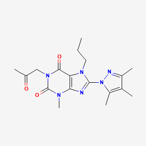 3-Methyl-1-(2-oxopropyl)-7-propyl-8-(3,4,5-trimethylpyrazolyl)-1,3,7-trihydrop urine-2,6-dione