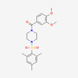 molecular formula C22H28N2O5S B2752224 (3,4-Dimethoxyphenyl)(4-(mesitylsulfonyl)piperazin-1-yl)methanone CAS No. 708233-34-5
