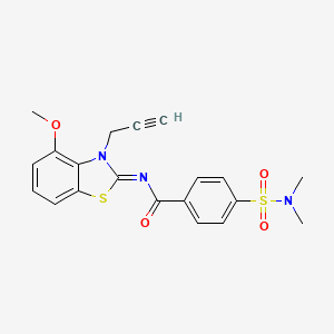 molecular formula C20H19N3O4S2 B2752236 4-(dimethylsulfamoyl)-N-(4-methoxy-3-prop-2-ynyl-1,3-benzothiazol-2-ylidene)benzamide CAS No. 868377-42-8