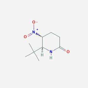 molecular formula C9H16N2O3 B2752242 6-Tert-butyl-5-nitropiperidin-2-one, trans CAS No. 153186-66-4; 1820574-09-1