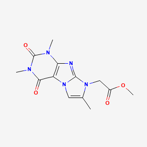molecular formula C13H15N5O4 B2752246 Methyl 2-(2,4,7-trimethyl-1,3-dioxopurino[7,8-a]imidazol-6-yl)acetate CAS No. 878421-27-3